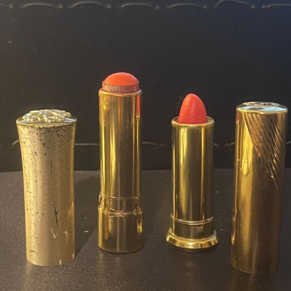 VINTAGE SET OF COTY CREME LIPSTICK IN "DAHLIA" + AVON LIPSTICK "PINK TINGE"